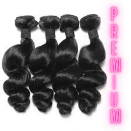 Loose Wave Brazilian Human Hair Bundles (Premium)