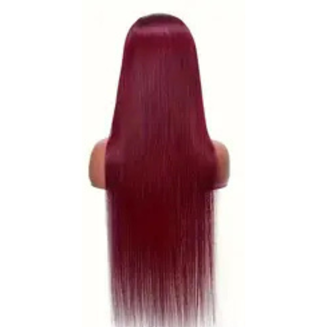 13x6 Red Burgundy Colored HD Virgin Human Hair Lace Frontal Human Hair Wig