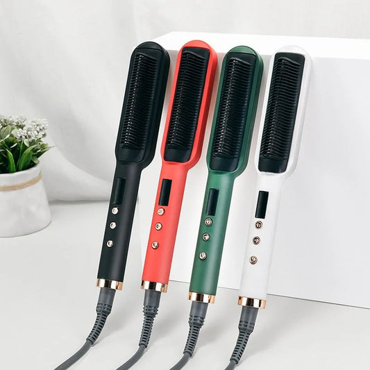 Straightener/Curling Iron Hair Brush