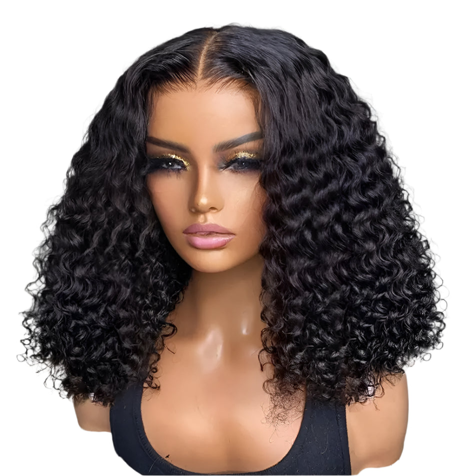 250% Density Short Deep Wave Hair Wig