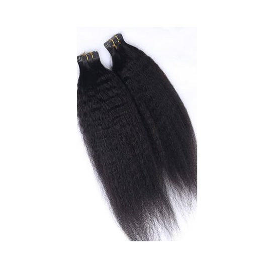 Kinky Straight Remy Tape In Human Hair Extensions